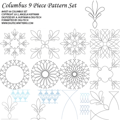 Columbus 9 Piece Pattern Set Digital File