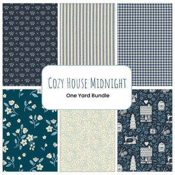 Cozy House Midnight One Yard Bundle - coordinating quilt fabric bundle