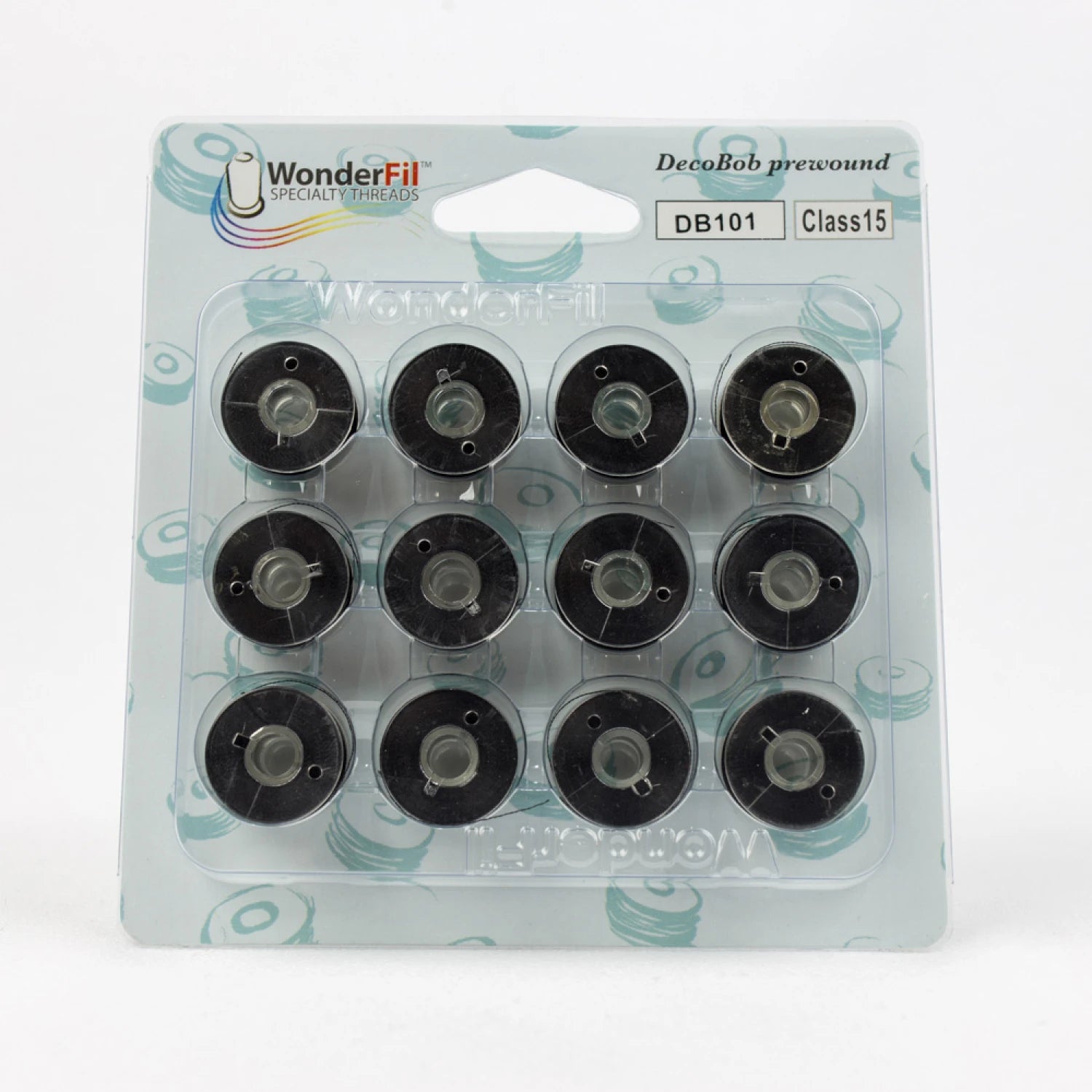 DecoBob Prewound Bobbins Class 15 12ct Black