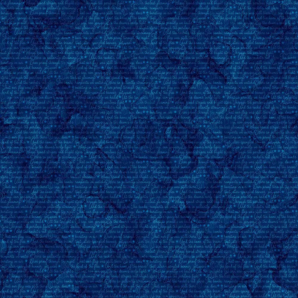 Patriot Anthem Words Dark Blue Fabric Yardage