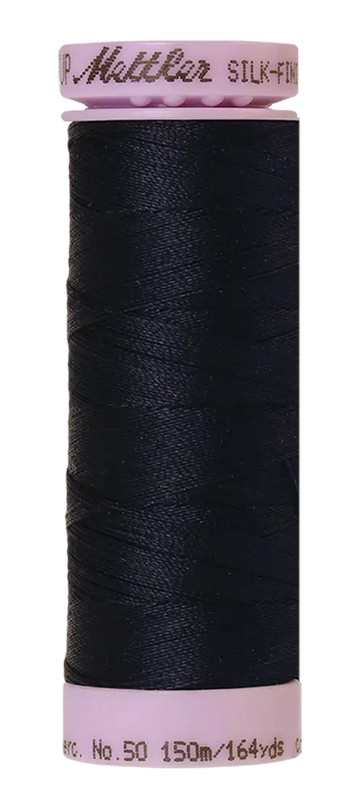 Mettler Cotton Silk Finish 50wt 150m Dark Blue - quilting supply from Quilted Joy