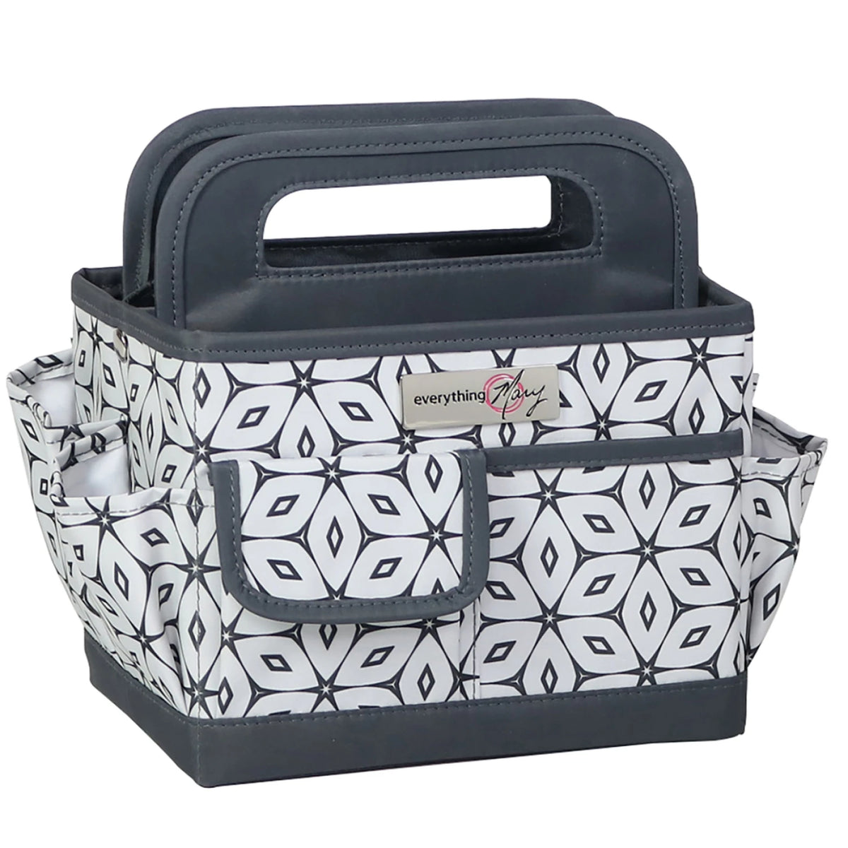 Desktop Craft Caddy grey geometric pattern front view