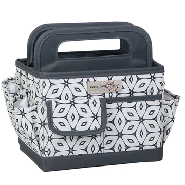 Desktop Craft Caddy grey geometric pattern front view