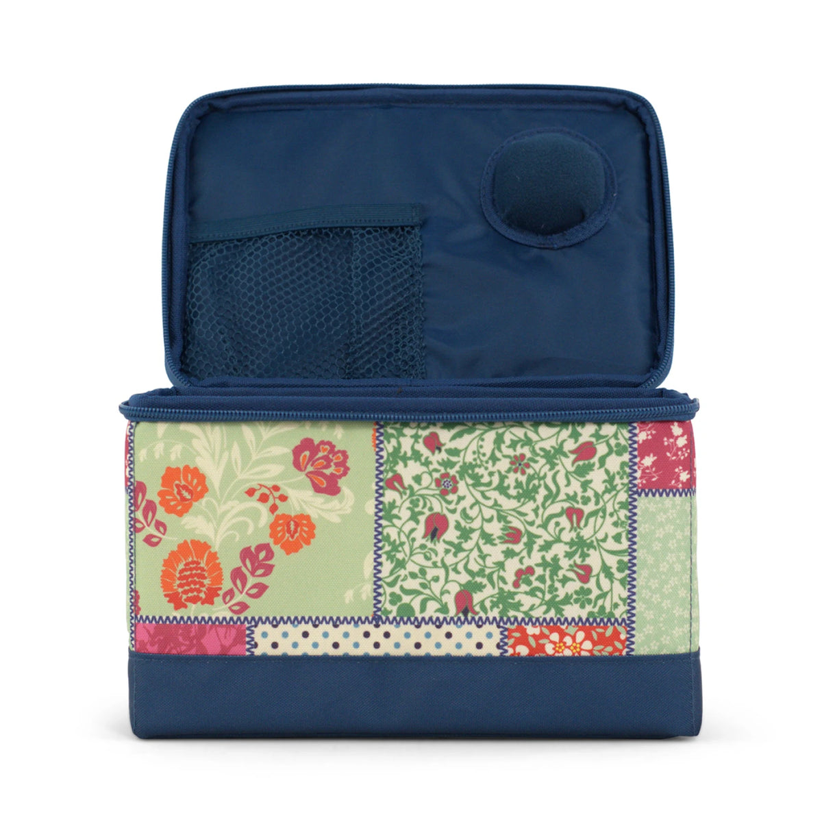 Sewing Box Organizer patchwork fabric close-up detail