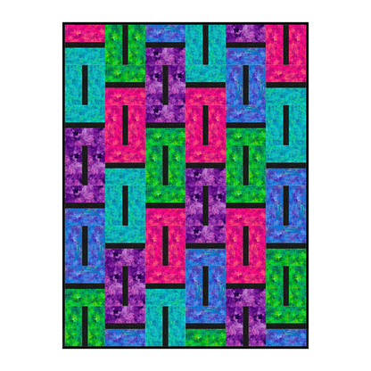 Electric Vibe Quilt Kit - image 2 - complete quilt kit with fabric and instructions