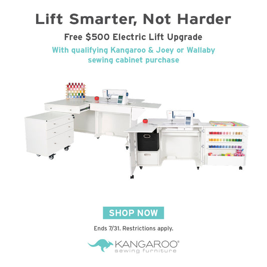 Kangaroo and Joey sewing cabinet electric lift upgrade accessory