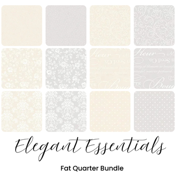 A collection of text squares, ideal for any Riley Blake Elegant Essentials Fat Quarter Bundle project.