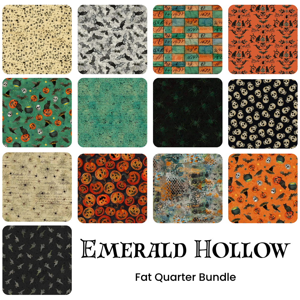 Emerald Hollow Fat Quarter Bundle - fat quarter quilt fabric cut