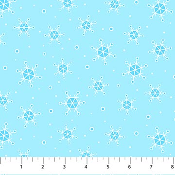 Feelin' Frosty Light Blue Snowflakes Flannel Fabric Yardage