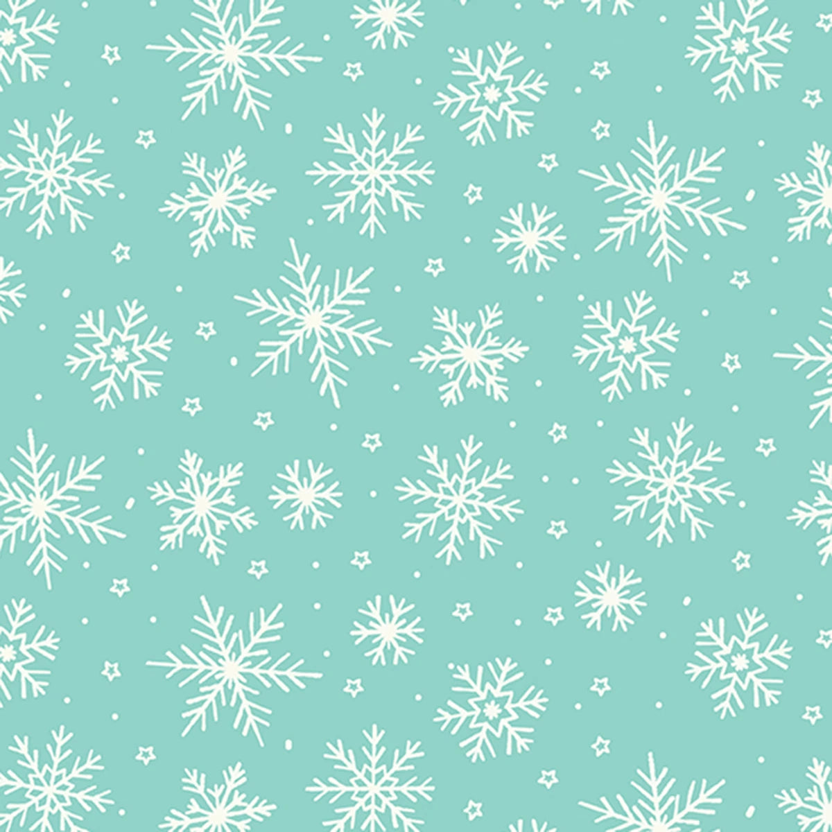 The North Pole Aqua Flannel Fabric Yardage - quilt fabric for sewing and quilting projects