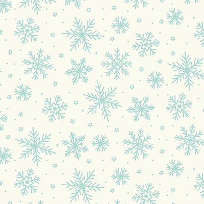 The North Pole White Snowflakes Flannel Fabric Yardage
