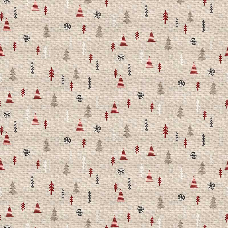 Warm and Cozy Snowy Forest Flannel Fabric Yardage