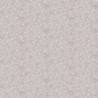 Snow Much Fun Grey Snowflakes White Fabric Yardage