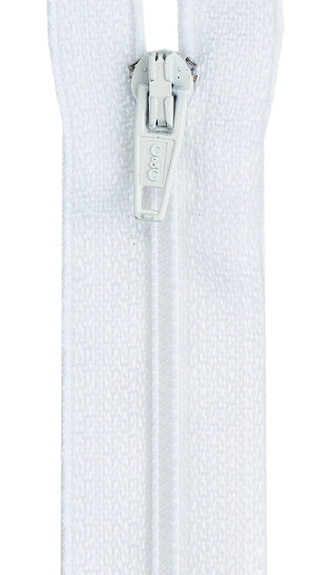 All-Purpose Polyester Coil Zipper 12in White