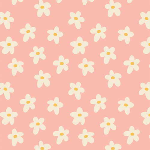 Flower Child Gentle Pink Flannel Fabric Yardage