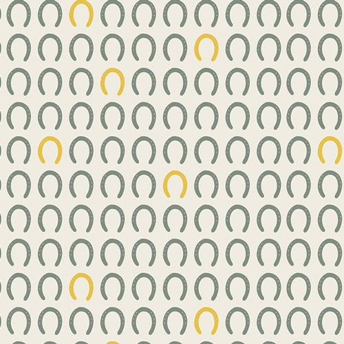 Lucky Hoofprint Arena Cream Fabric Yardage