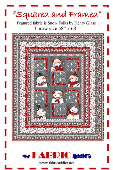 Squared and Framed Quilt Pattern - Snow Folks design by Henry Glass, front cover