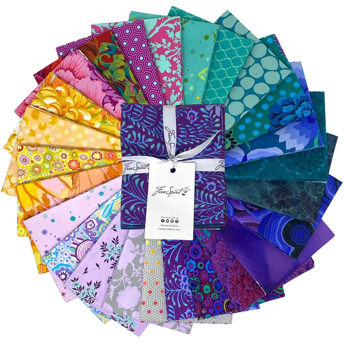 FreeSpirit Anniversary Fat Quarter Bundle - celebratory 100% cotton precut fabric bundle