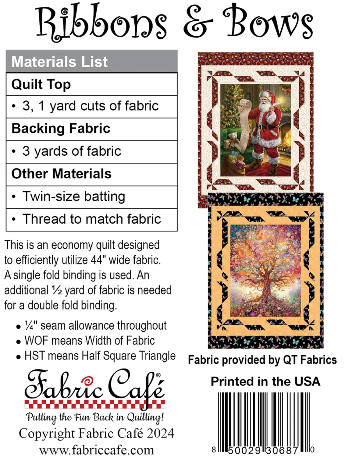 Ribbons & Bows 3-Yard Quilt Pattern