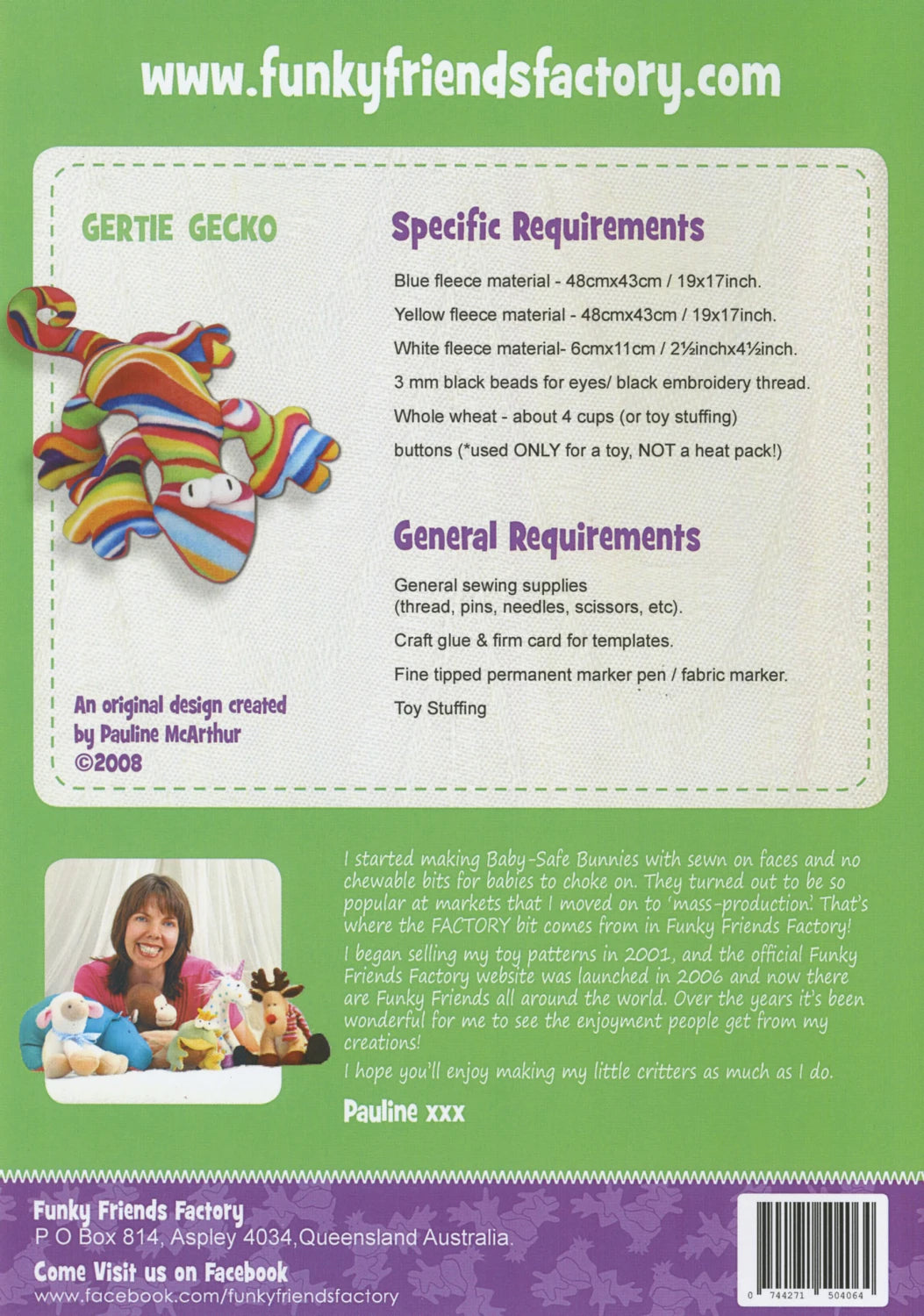 Gertie Gecko Heat Pack Pattern – Quilted Joy