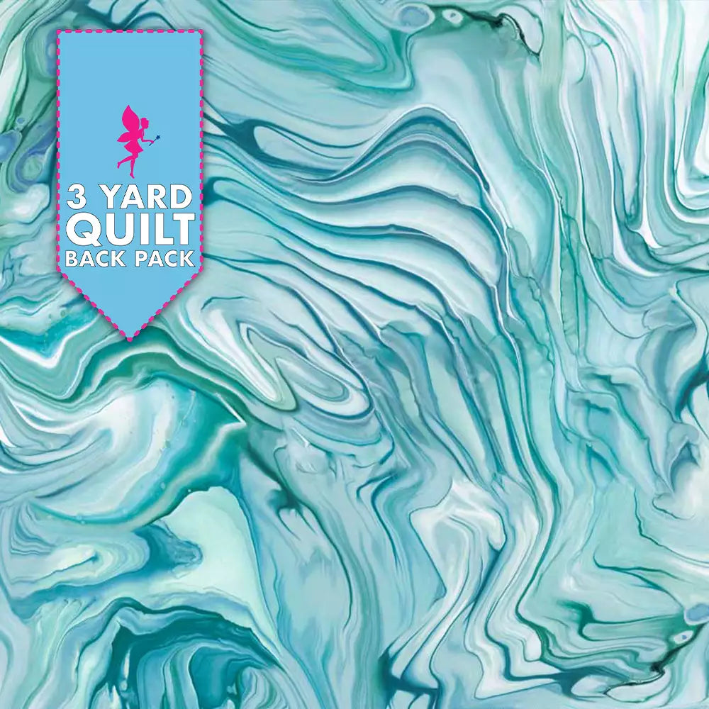 Fluidity II Turquoise 108" Wide Quilt Backing Fabric