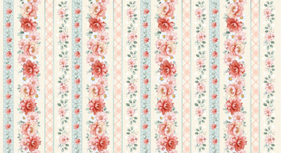 'Til the Cows Come Home Soft Floral 11" Stripes Fabric Yardage