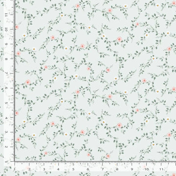 'Til the Cows Come Home Blue Tiny Floral Vines Fabric Yardage - quilt fabric for sewing and quilting projects