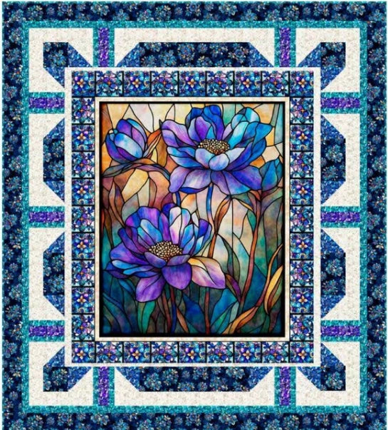 Mosaic Blooms Glass Garden Quilt Kit