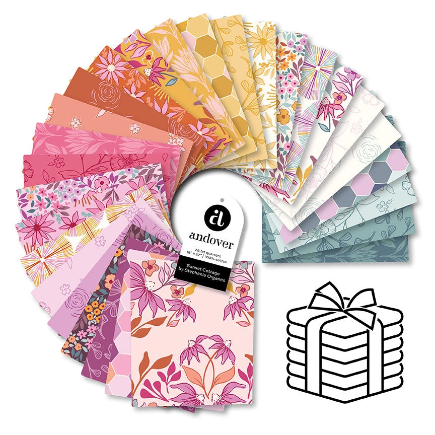 Sunset Cottage Fat Quarter Bundle - fat quarter quilt fabric bundle