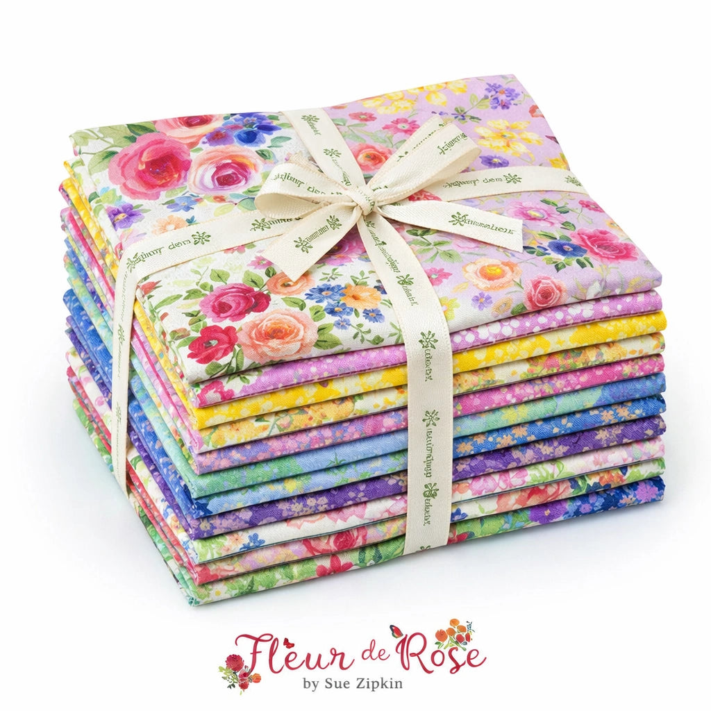 Fleur de Rose Fat Quarter Bundle - fat quarter quilt fabric cut