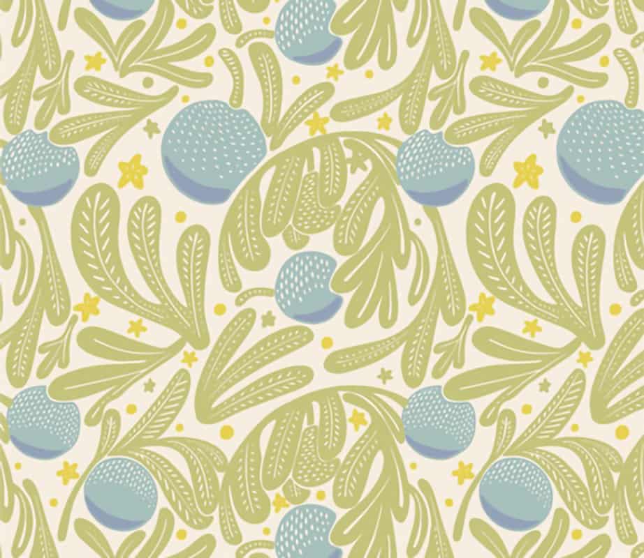 Fresh Linen Bountiful Rhapsody Green Fabric Yardage