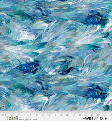 Fluidity Blue Teal 108" Wide Quilt Backing Fabric