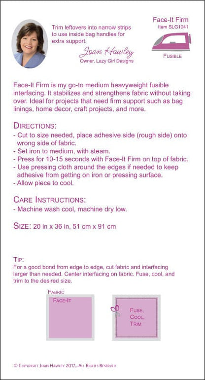 Face-It Firm Fusible interfacing