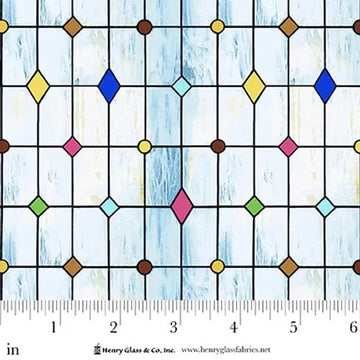 Faith in Full Color Geometric Stained Glass Fabric Yardage - quilt fabric for sewing and quilting projects