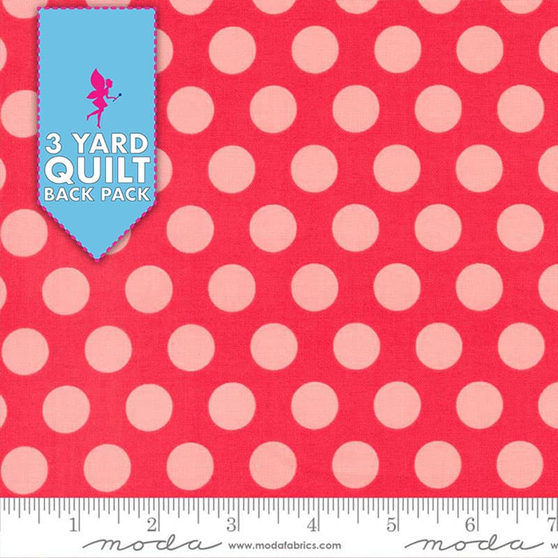 Favorite Things Red Dot 108" Wide 3 Yard Quilt Fabric Back Pack