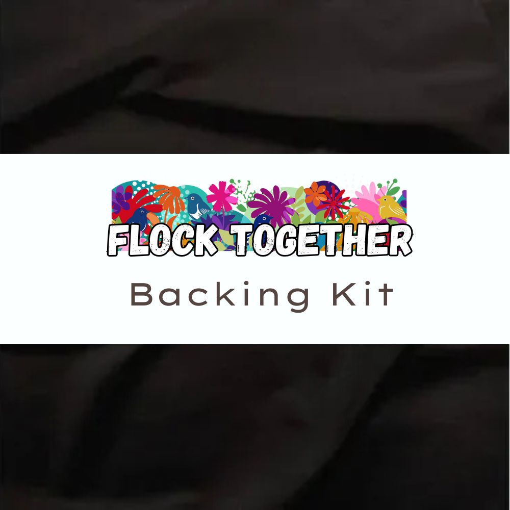 Flock Together Kaleidoscope Backing Kit Black Cotton Sateen