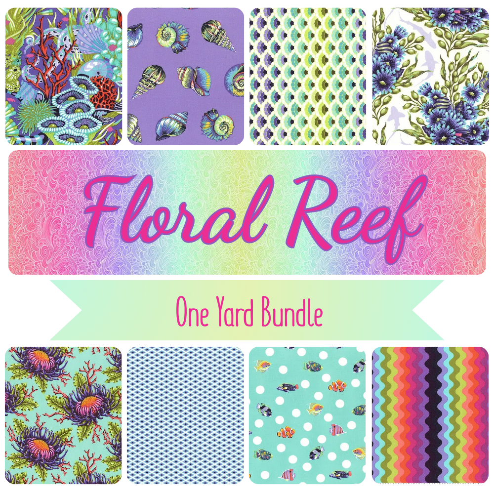Floral Reef One Yard Bundle - coordinating quilt fabric bundle