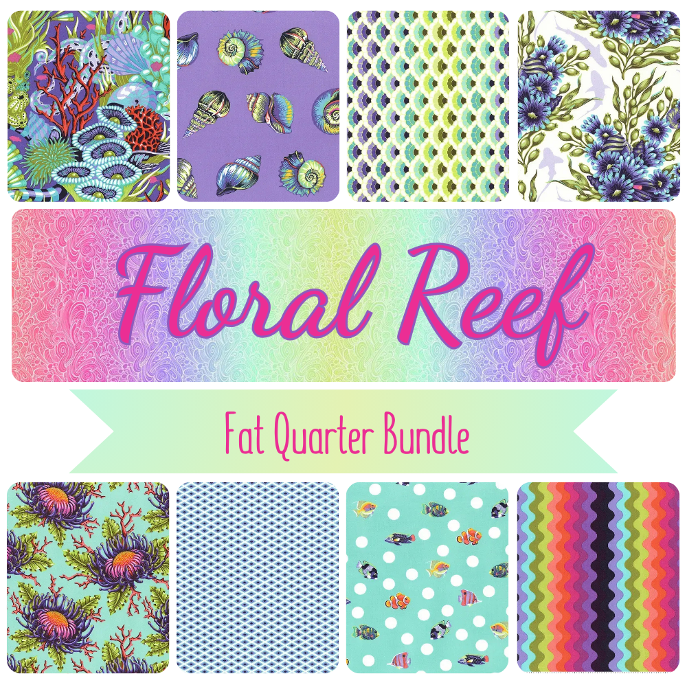 Floral Reef Fat Quarter Bundle - fat quarter quilt fabric cut