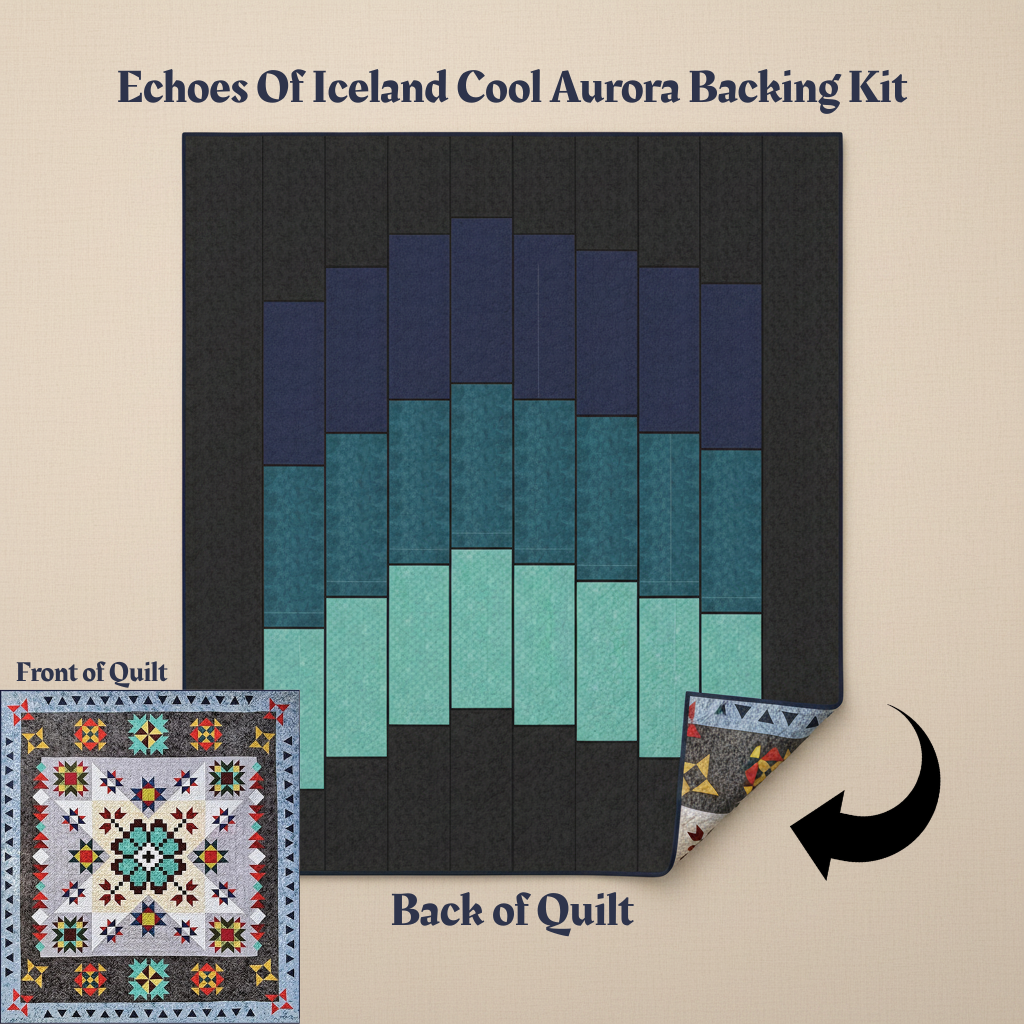 Echoes of Iceland Cool Aurora Backing Kit - image 1 - wide quilt backing fabric for longarm quilting