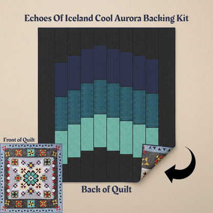 Echoes of Iceland Cool Aurora Backing Kit - image 1 - wide quilt backing fabric for longarm quilting