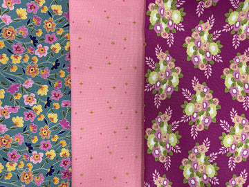 Morning Meadow Dusk Flower 3 Yard Quilt Top Bundle by Quilted Joy