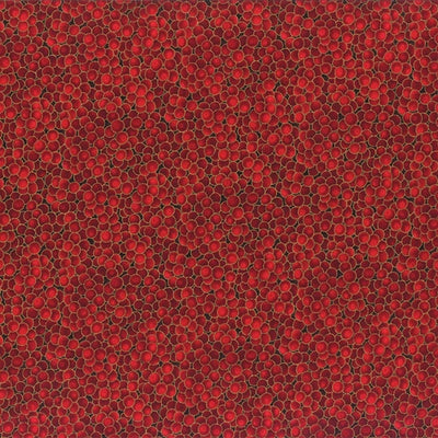 Christmas Wish Scarlet Gold Berries Fabric Yardage