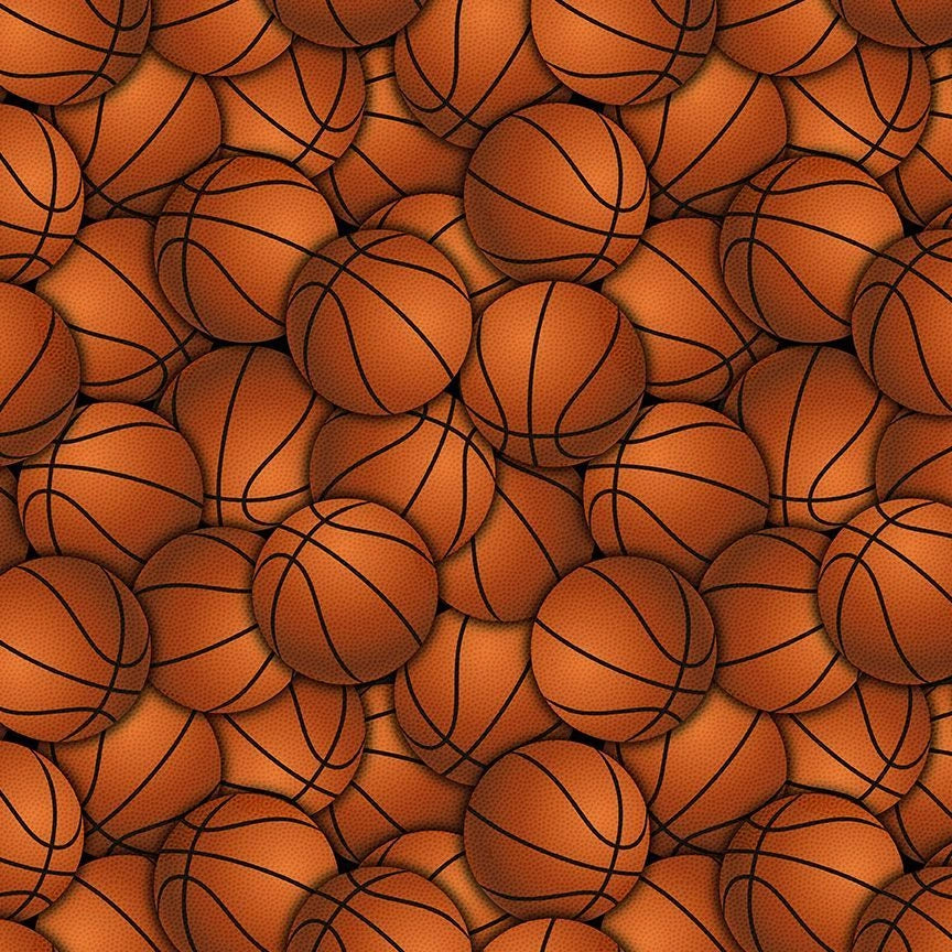 Fitness Fanatic Orange Packed Basketball Fabric Yardage