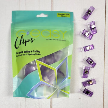 GEasy Standard Purple Organizing Clips - quilting tool and notions accessory