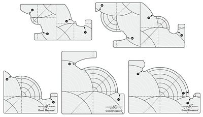 Longarm Baptist Fan Set Quilting Template Set Product Photo