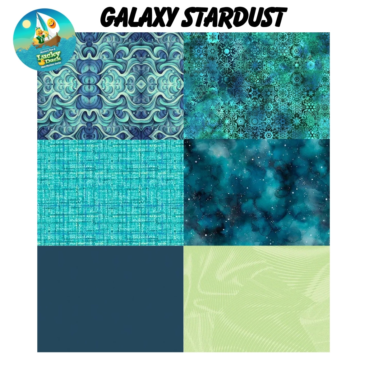 Mystery Five-0 Galaxy Stardust quilting fabric fan display