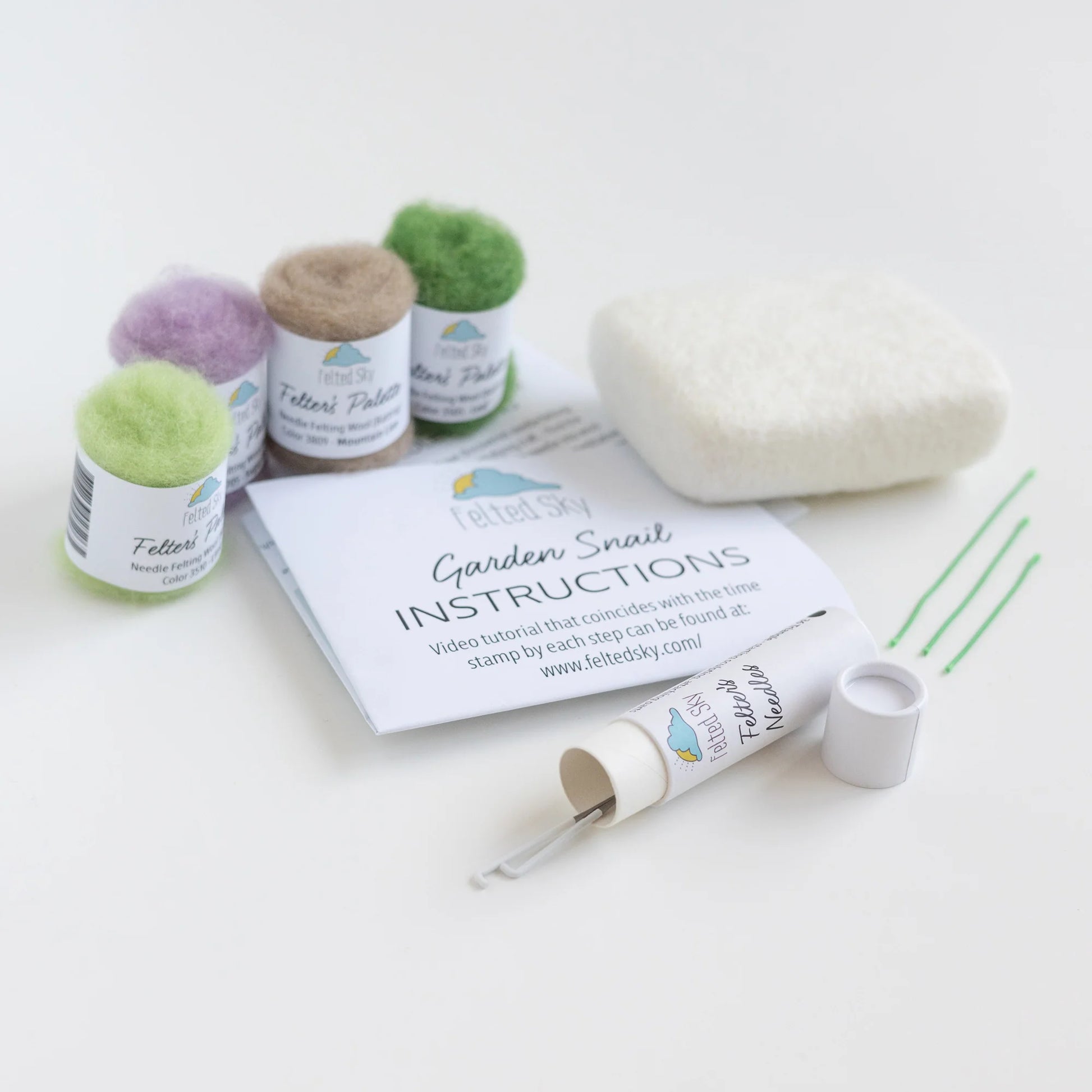Garden Snail Mini Needle Felting Kit