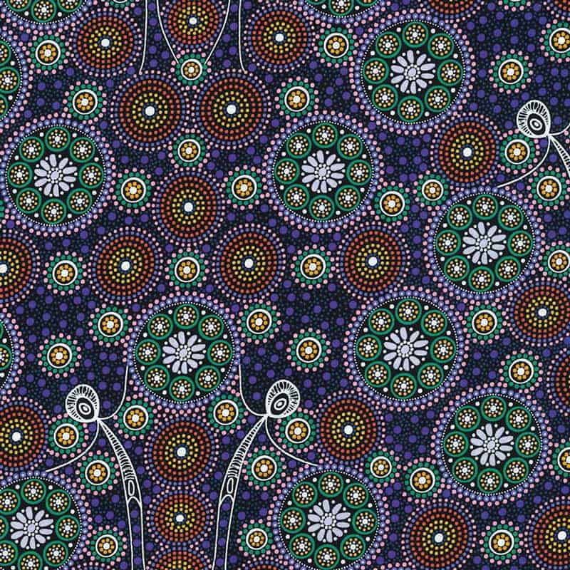 Gathering Bush Tucker Purple Fabric Yardage