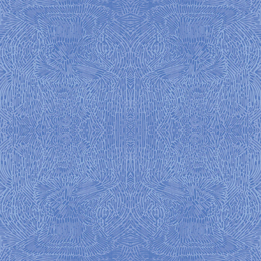 Affinity Blue fabric yardage Gentle Warriors collection by Danielle Duer