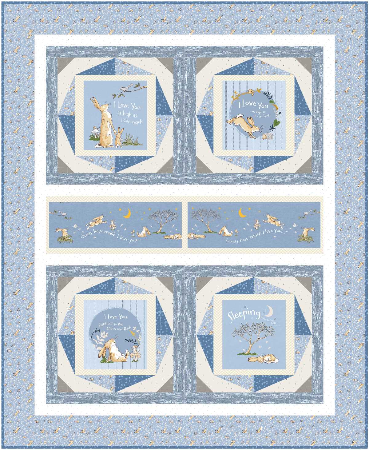 Guess How Much I Love You Blue Quilt Kit quiltedjoy